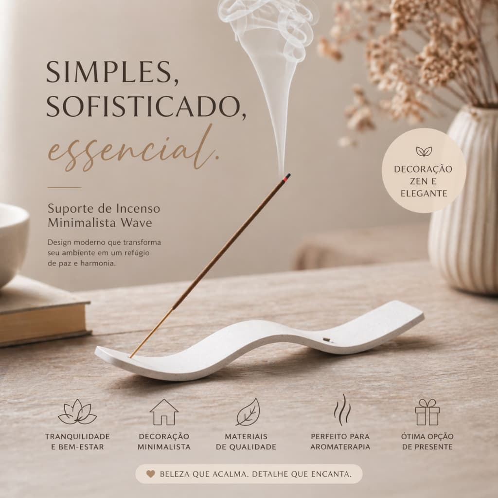 Porta Incenso  Incensário Minimalista Wave