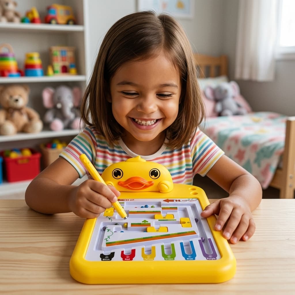 Labirinto Magnético Infantil Pato Brinquedo Educativo Coordenação Motora 3 a 8 Anos