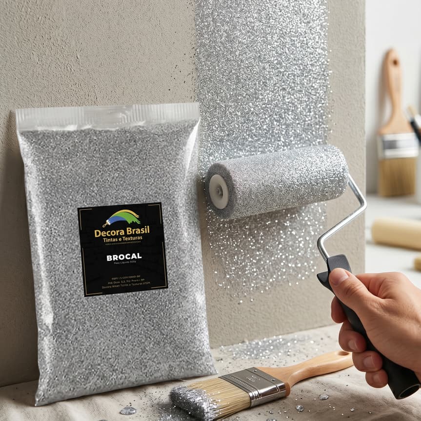 Prata Brilhante Brocal Glitter Metalizado 500g Decoração Escolar Artes Desenho Paredes Fixa Muito