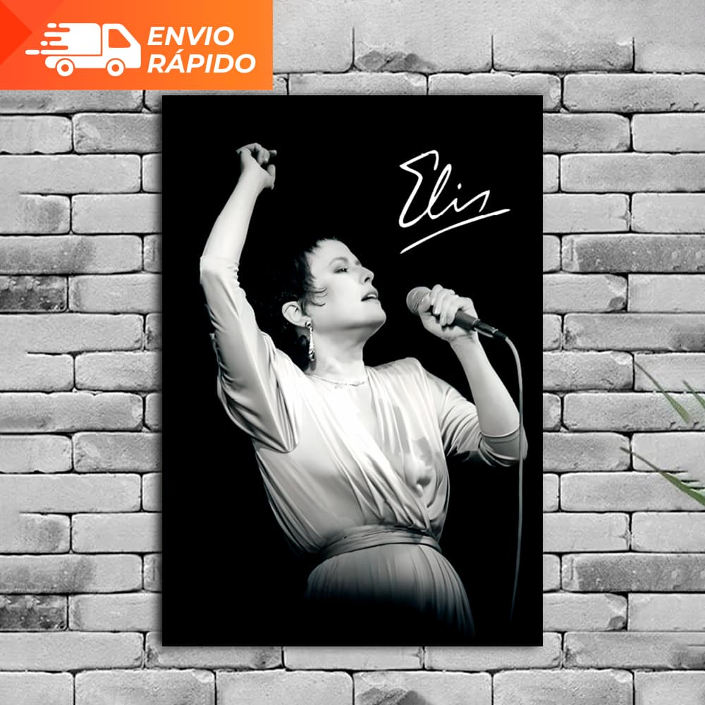 Quadro Decorativo Elis Regina Placa MDF Adesivado MPB Música Fita Dupla Face Poster Quarto Sala Estúdio
