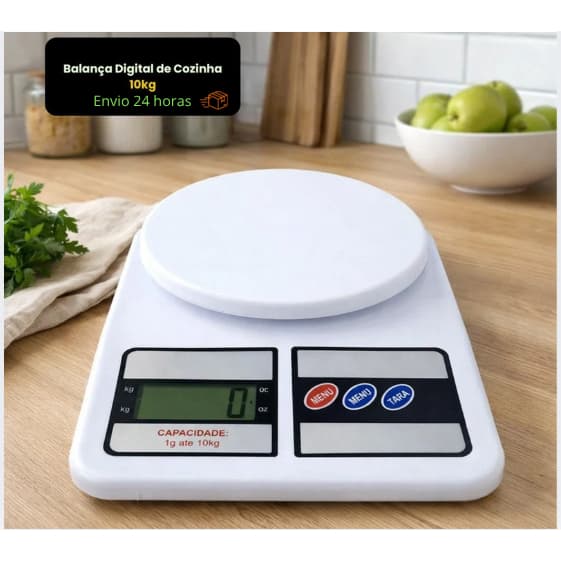 Balança Digital de Cozinha LCD 10kg Alta Precisão multiuso resistente Dieta Fitnes Premium
