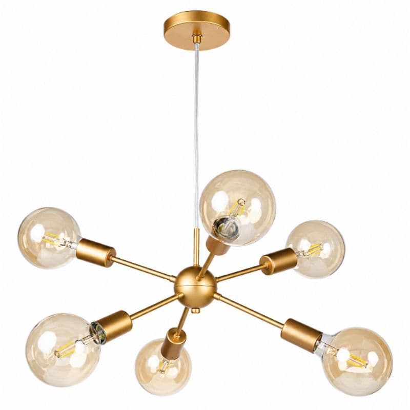 Lustre Luminária Pendente Sputnik Átomo Para 6 Lâmpadas