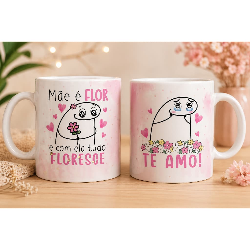 Caneca personalizada- Mãe é flor