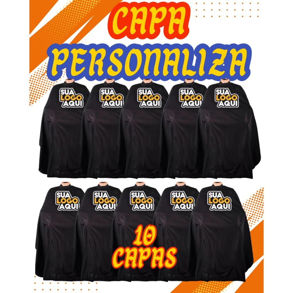 Kit 10 Capas Profissionais Barbeiro Cabeleireiro Personalizada com Logo | Preta ou Branca | 145x175 | Cetim Premium 🔥