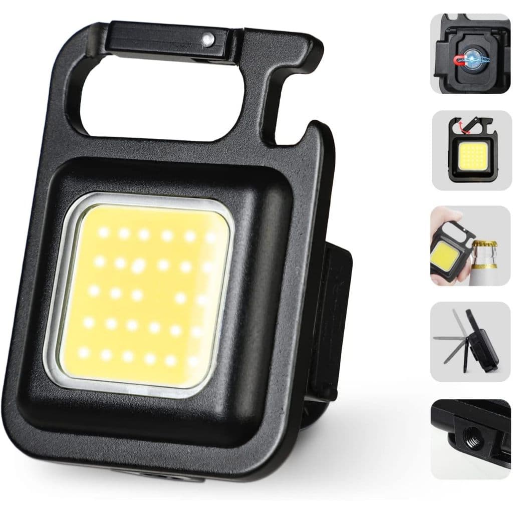 Mini Led Flashlight with 4 Light Modes, Bottle Opener, Portable Keychain
