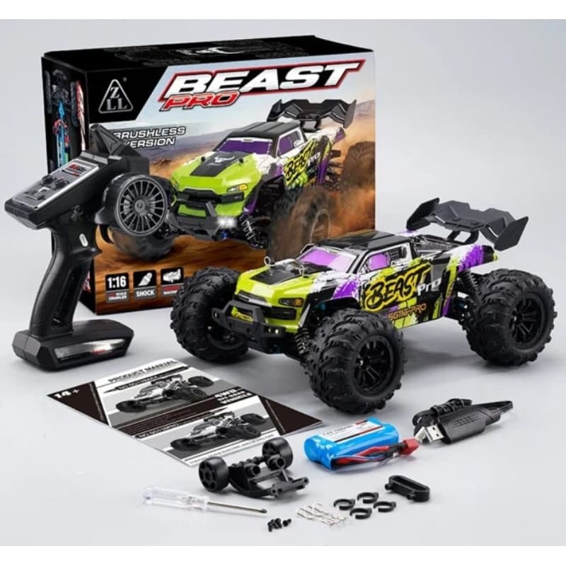 Automodelo Profissional SG116 Pro 1/16 4x4, Elétrico com Bateria Recarregável, Faróis de LED, Carrinho Controle 2.4GHz