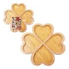 Petisqueira Bambu Coração Art House 4 Cavidades Marrom 29cm