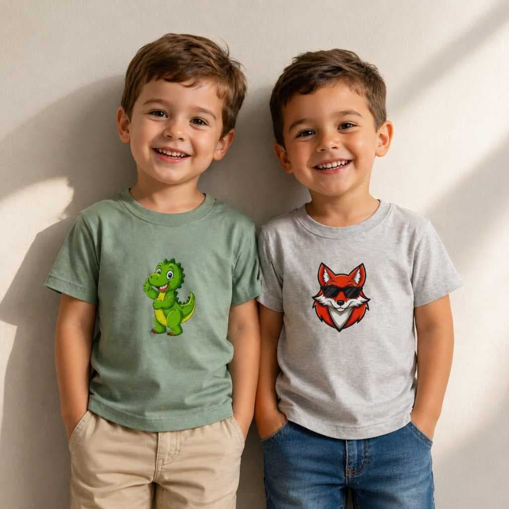 Kit 2 Camisetas Infantil Menino Estampada 100% Algodão Super Qualidade Blusa Manga Curta Verão