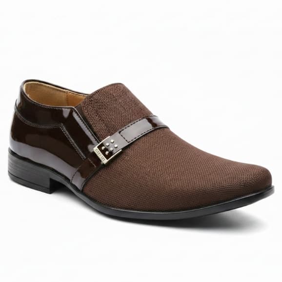 Sapato Social Masculino Verniz Cafe Confortavel Dia a Dia