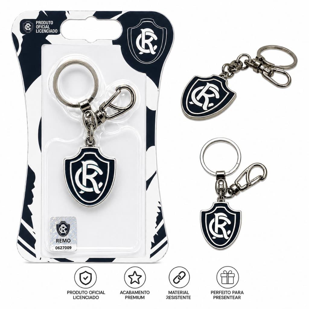 Chaveiro Clube Remo Oficial Original Metal Premium Resistente Mosquetão Prendedor Presente Torcedor