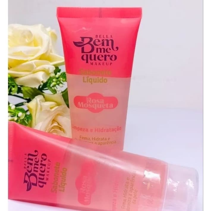 Sabonete líquido Rosa Mosqueta 100ml-Bella Bem Me Quero hidratante limpeza facial pele macia