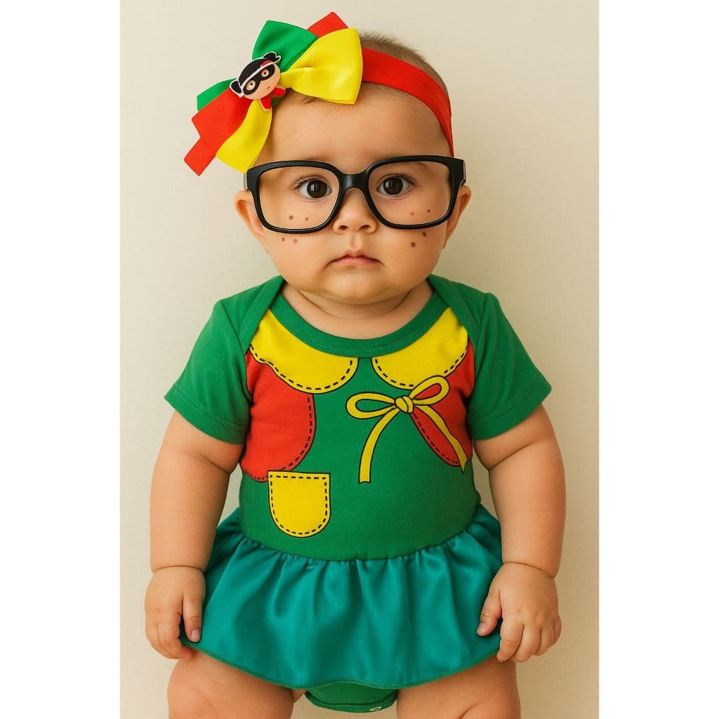 Body Bebe Mesversario Menina Fantasia Chiquinha Chaves