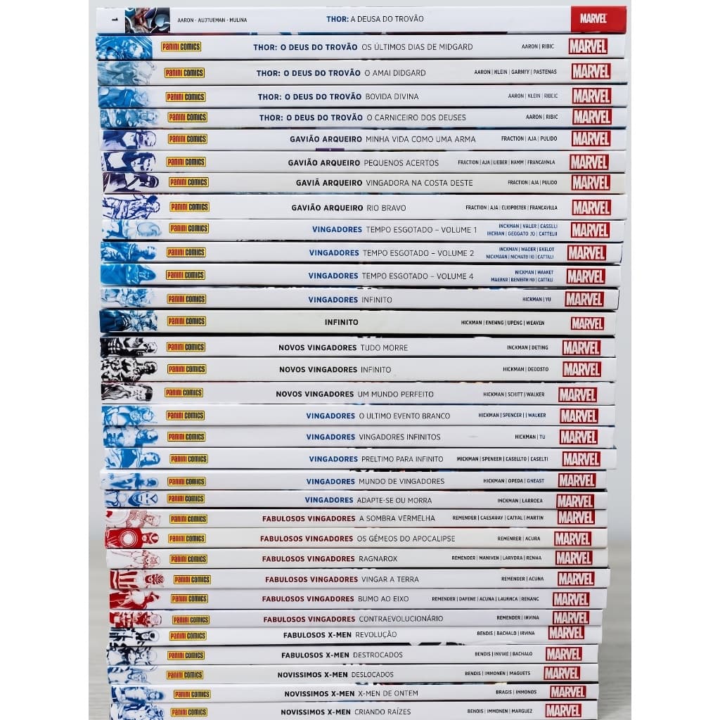 HQs em Capa Dura Nova Marvel (X-Men, Thor, Gavião Arqueiro, Vingadores e Novos Vingadores Hickman)