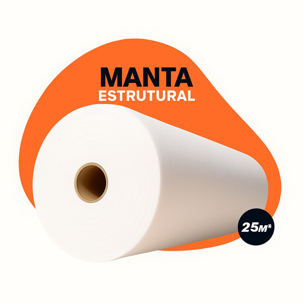 25M² Manta Estrutural Impermeabiliza Telhas Pisos Lajes contra Umidade e Fissuras
