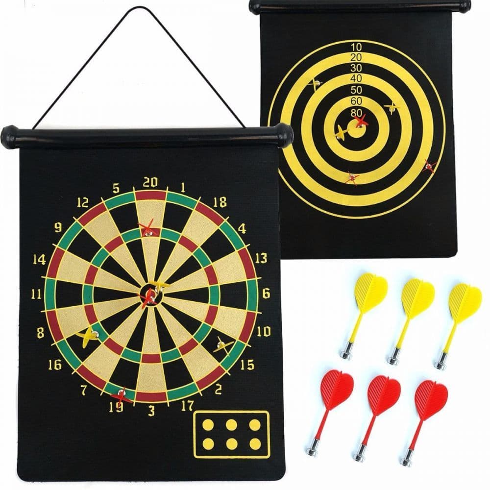 Jogo De Dardos Magnético 46x36cm Alvo Profissional 6 Dardos