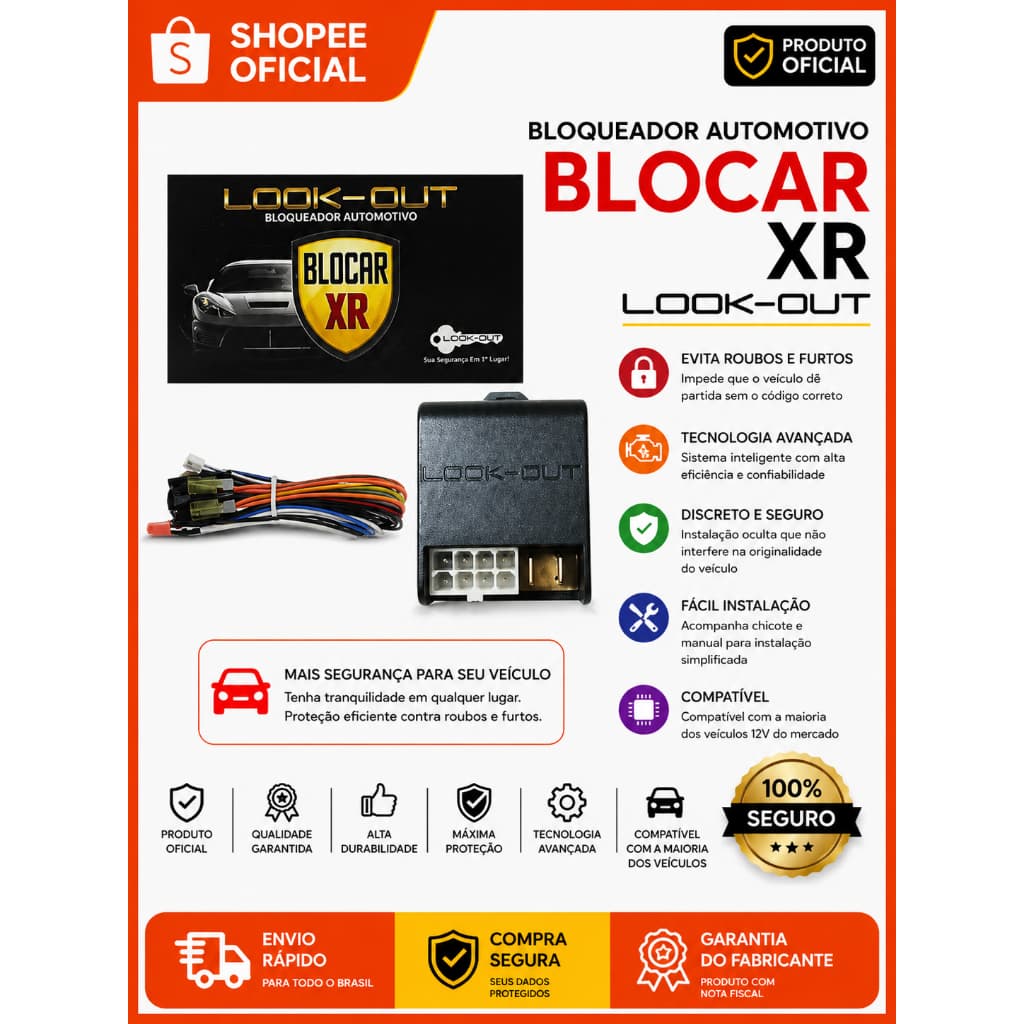 Alarme Bloqueador Veicular Automotivo Corta Combustível