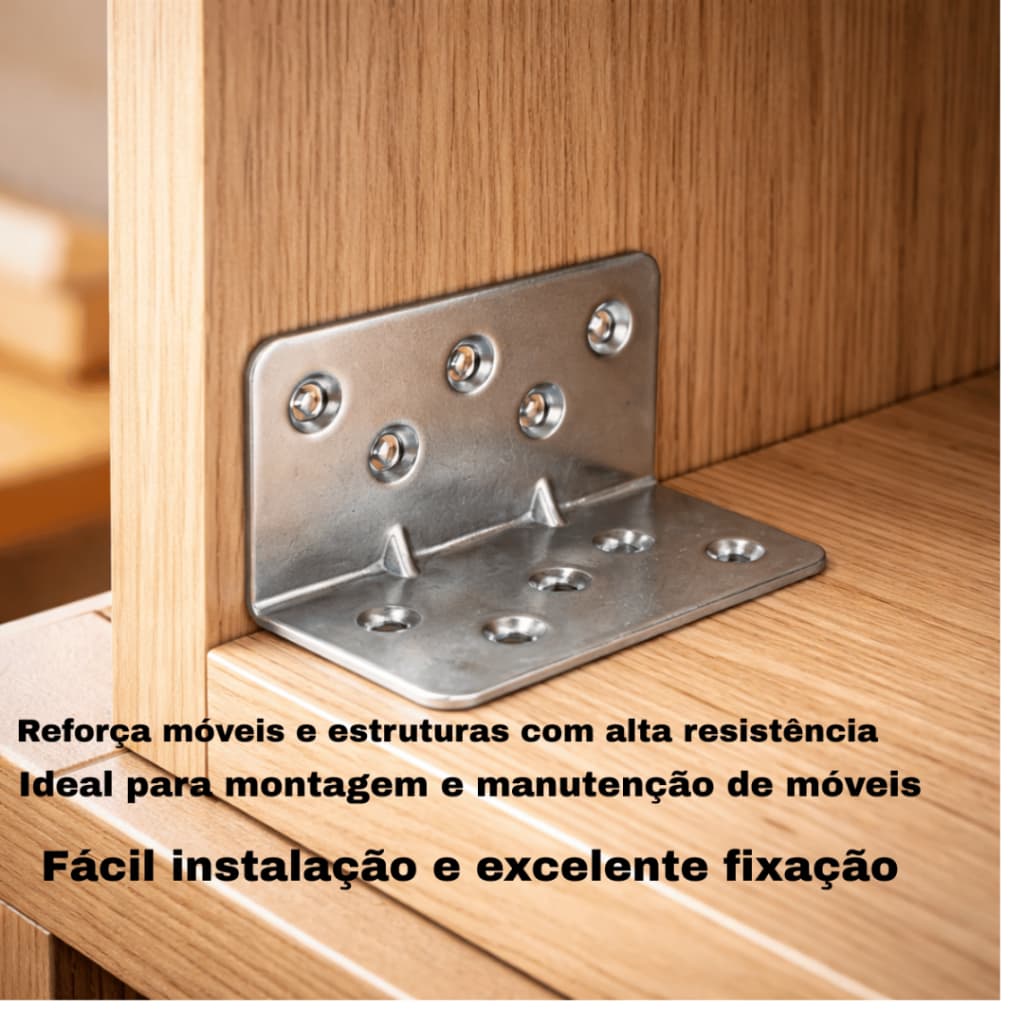 Kit 10 Cantoneiras Metálicas em L 🔩📐 Fixação Reforçada para Móveis
