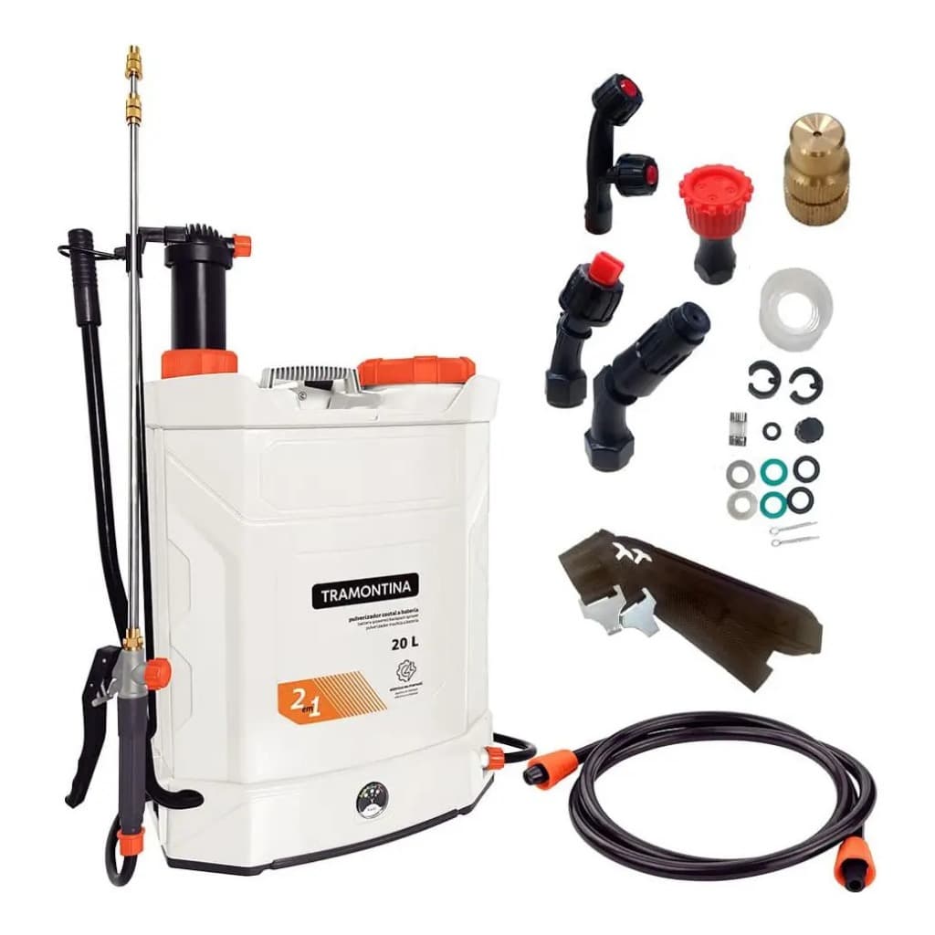 Pulverizador Costal 20L Manual e Bateria Tramontina Alta Pressão Jardim Lavoura