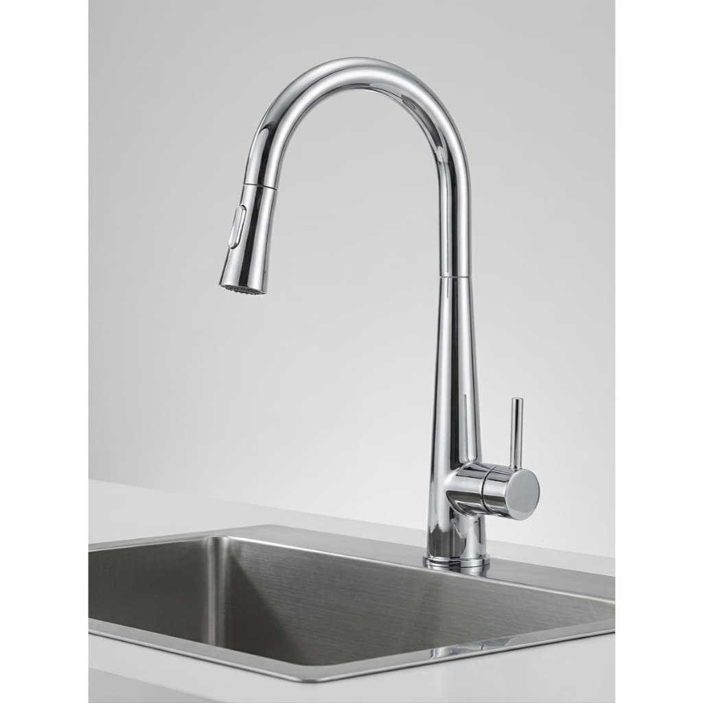 Torneira Monocomando Gourmet para Cozinha Bancada Pia Misturador Agua Quente e Fria Bico Extensivel Giratorio Aco Inox