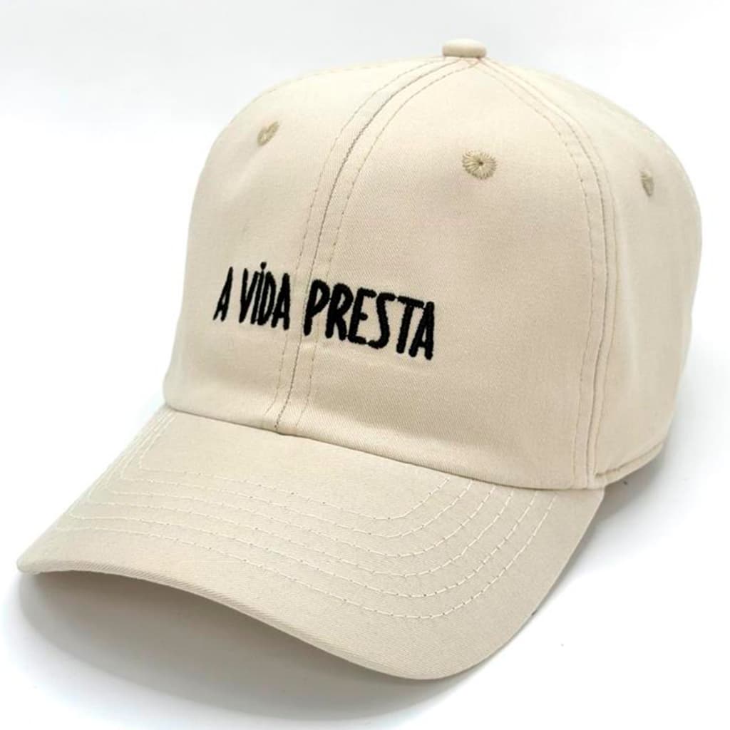 Boné A Vida Presta Bordado Modelo Dad hat Boné Premium Unissex Meme Resenha Hashtag Musica Funk