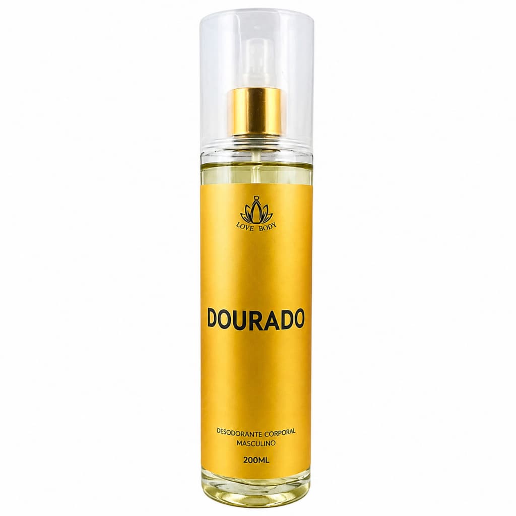 Body Splash Masculino Dourado 200ml - Perfume Amadeirado E Marcante Desodorante Corporal