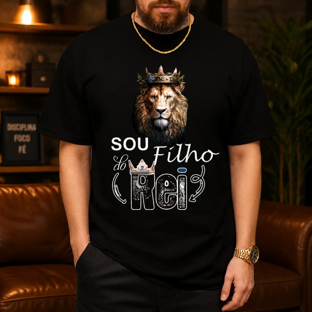 CAMISETA Unisex CRISTÃ LEÃO JUDA FILHO DO REI CAMISA BLUSA MASCULINA