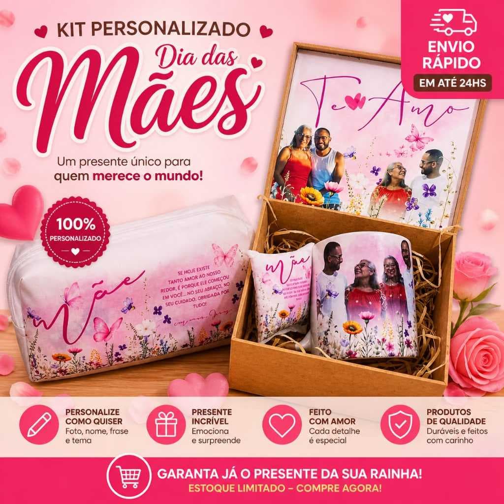 Kit Dia Das Mães Personalizado Kit Presente Mãe Criativo Com Foto Lembrança Dia Das Mães Kit Feminino Ideia de Presente