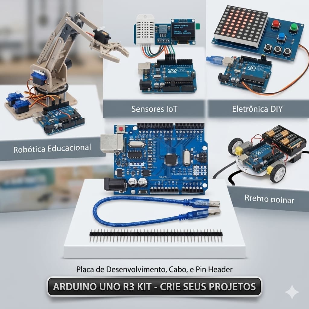 Placa UNO R3 com cabeçalho e cabo do pino, ATmega328P Development Board, compatível com projetos IDE Arduino