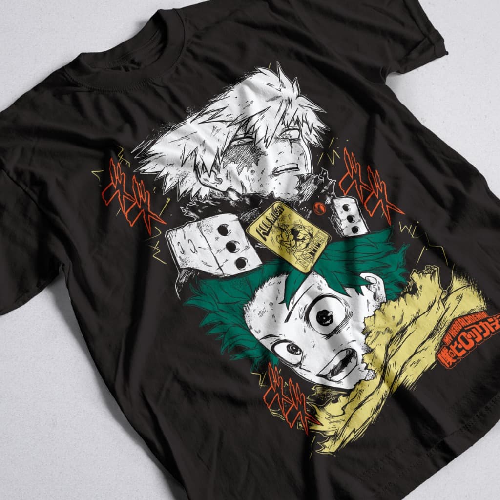 Camisa Bakugo e Deku Anime Boku no Hero Camiseta Unissex 100% Algodão