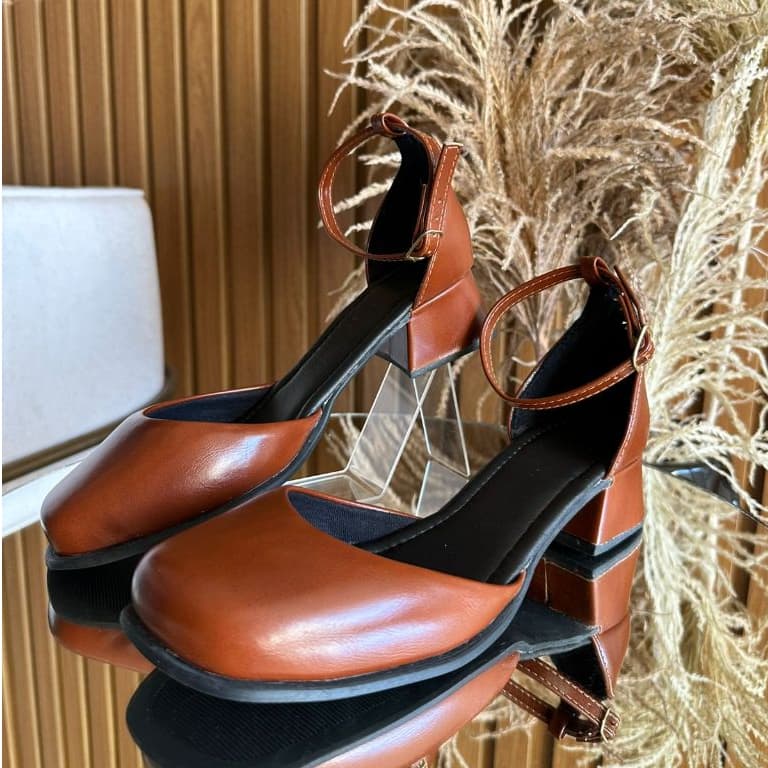 Sapatilha Sapato Boneca Feminina Caramelo Confortável Bico Quadrado Elegante