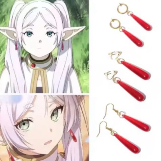 Brincos anime Frieren beyond jorneys end soso no Frieren brinco vermelho kawaii alt otaku