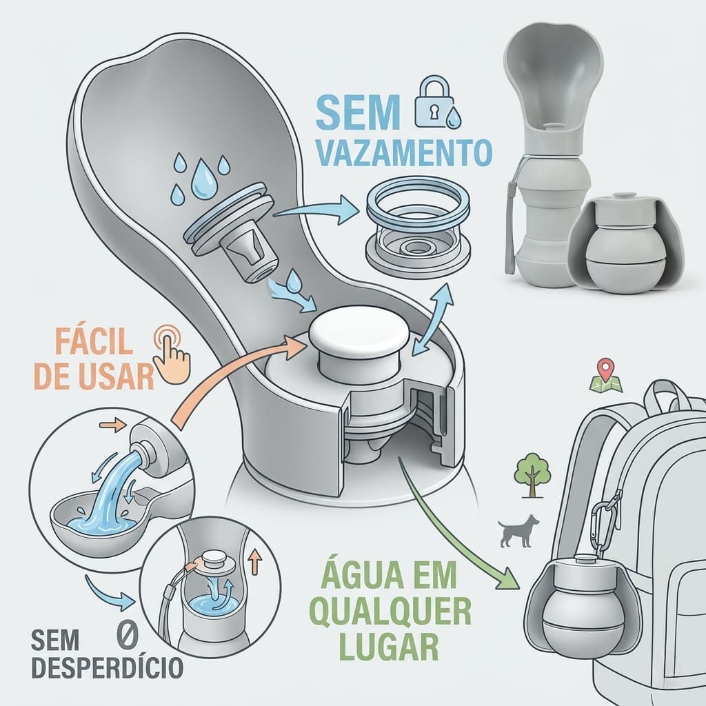 Bebedouro para pet dobrável de silicone 300ml viagens paseios