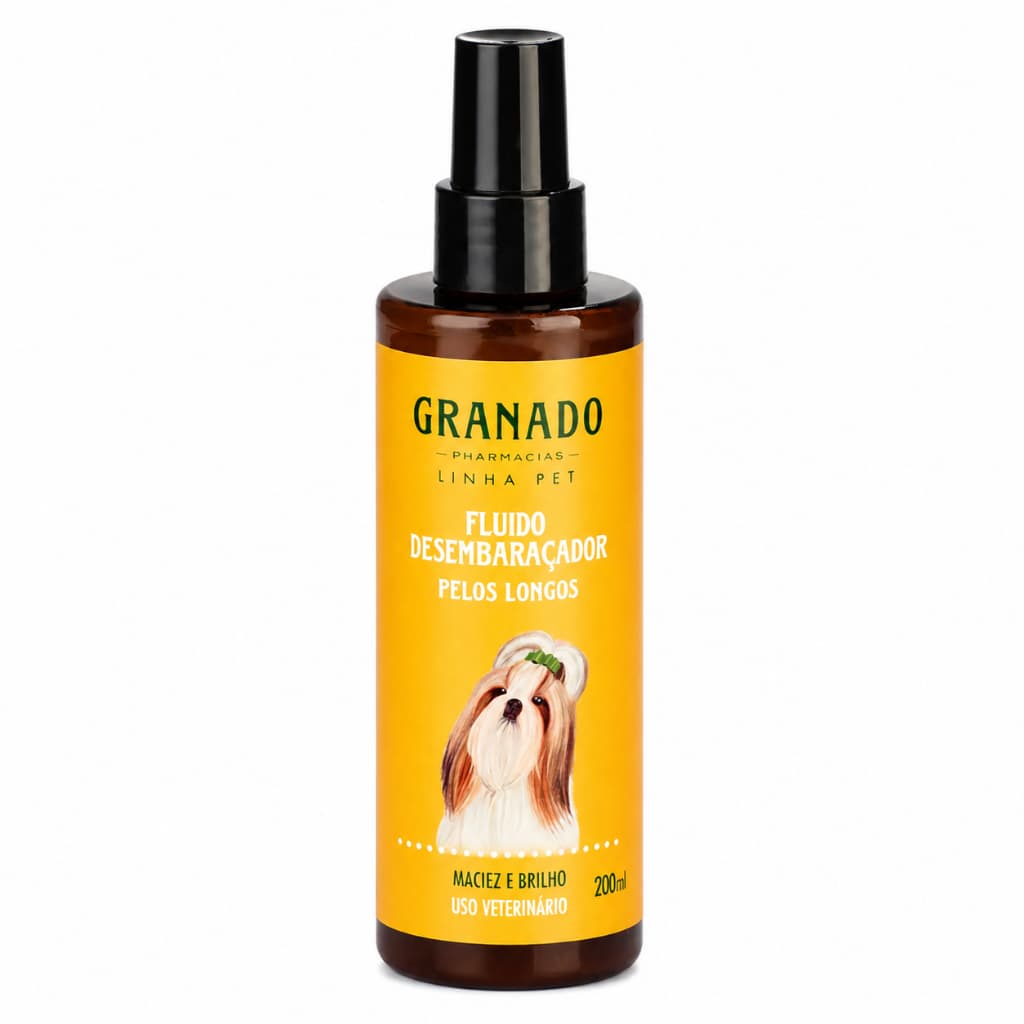 Fluido Tira Nós Desembaraçador Granado para Cães Pelo Longo