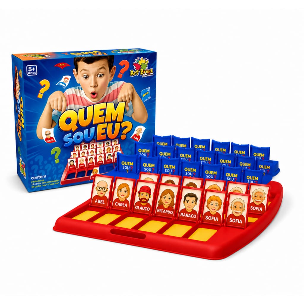 Jogo Quem Sou Eu Modelo Grande Educativo Cartas para Criança Brinquedo Divertido Diversão Em Família