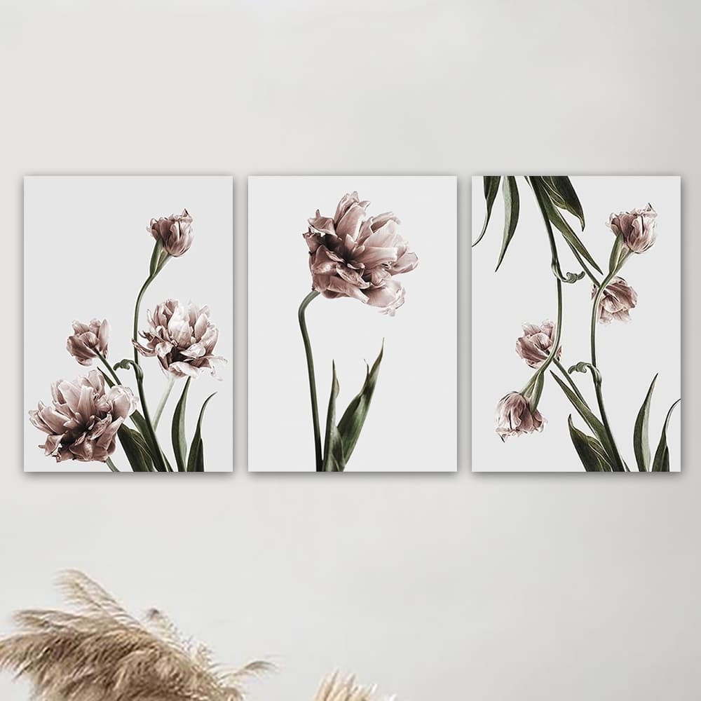Quadros Decorativos Sala Flores Natureza Floral Moderno Decoração Sala Quarto Mdf 20x30cm