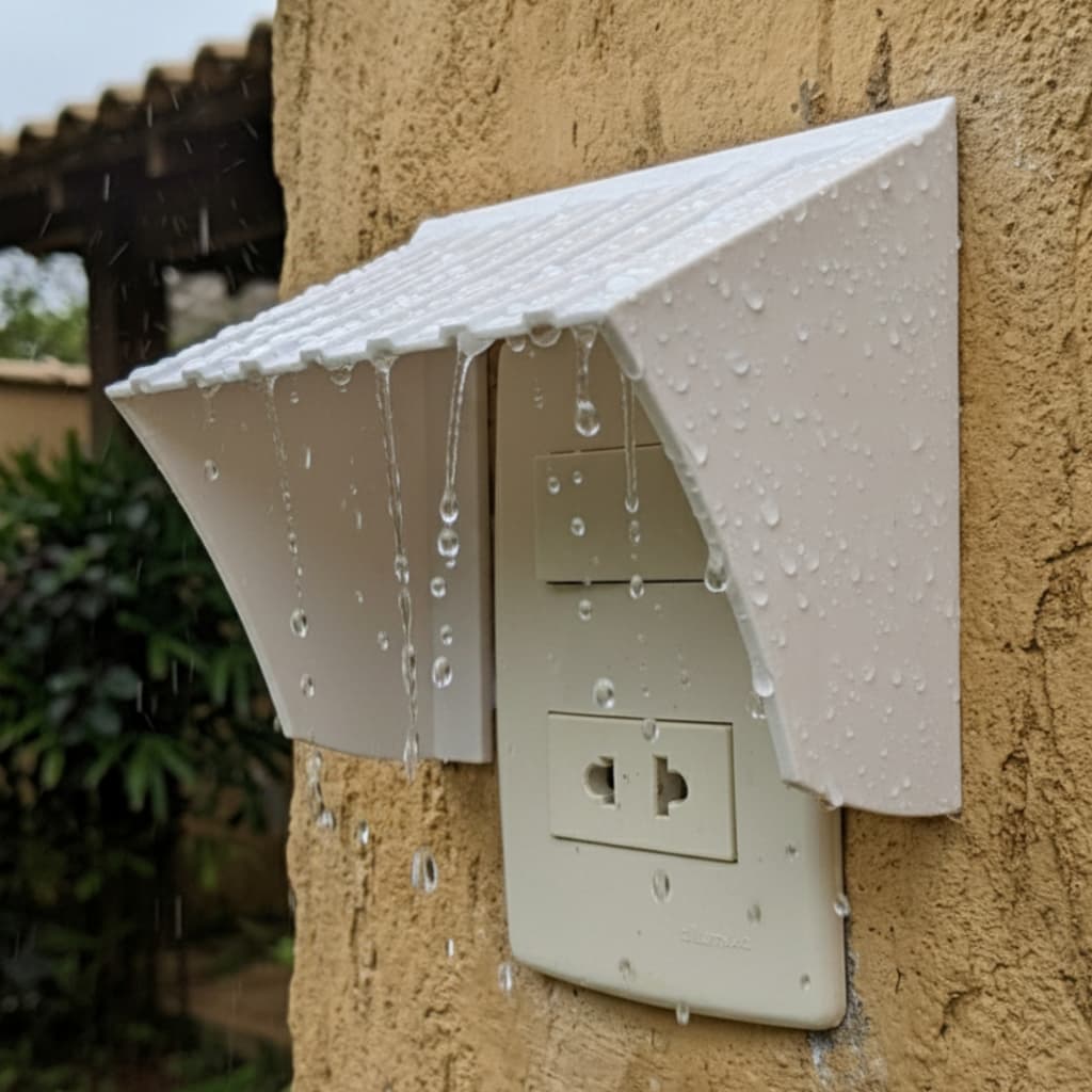 Capa Protetora Tomada cobertura campainha Externa Proteção contra chuva e sol e Raios UV