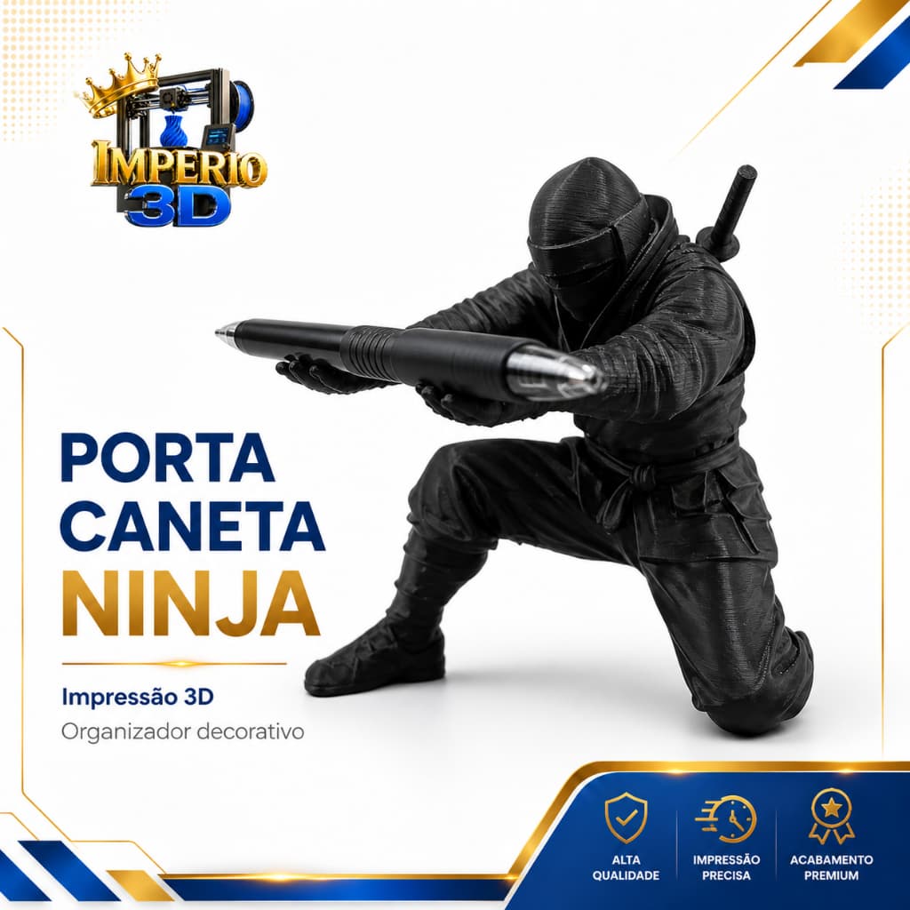 Suporte Caneta Ninja Porta Caneta Decorativo Criativo para Mesa, Escritório ou Home Office