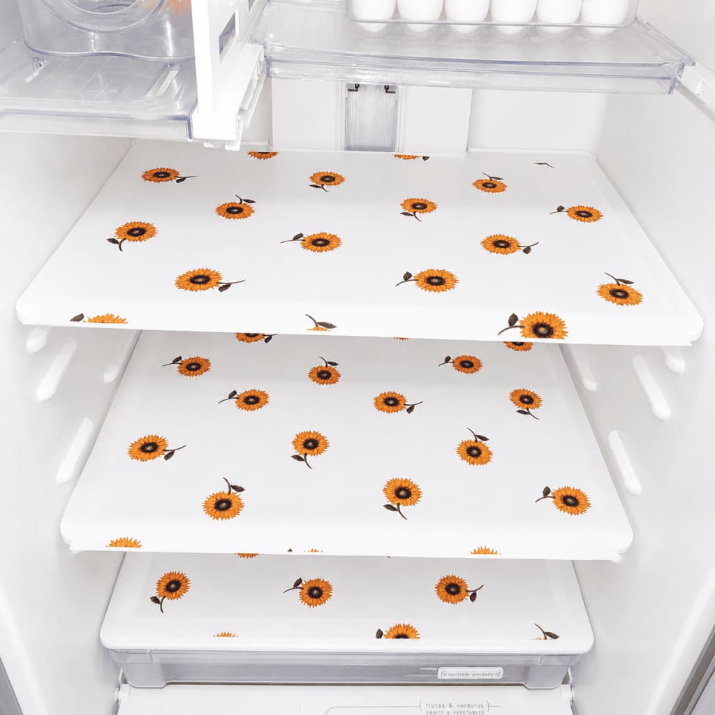 Forro de Geladeira Armário Cozinha Toalha de Geladeira Lavável Jogo 3 UND