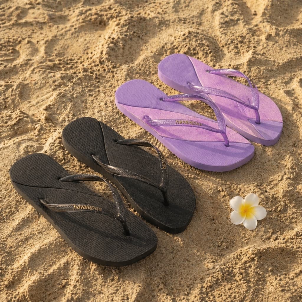 Kit 2 Pares Chinelo Feminino Sandália De Dedo Slim Brilho Super Macio Adulto