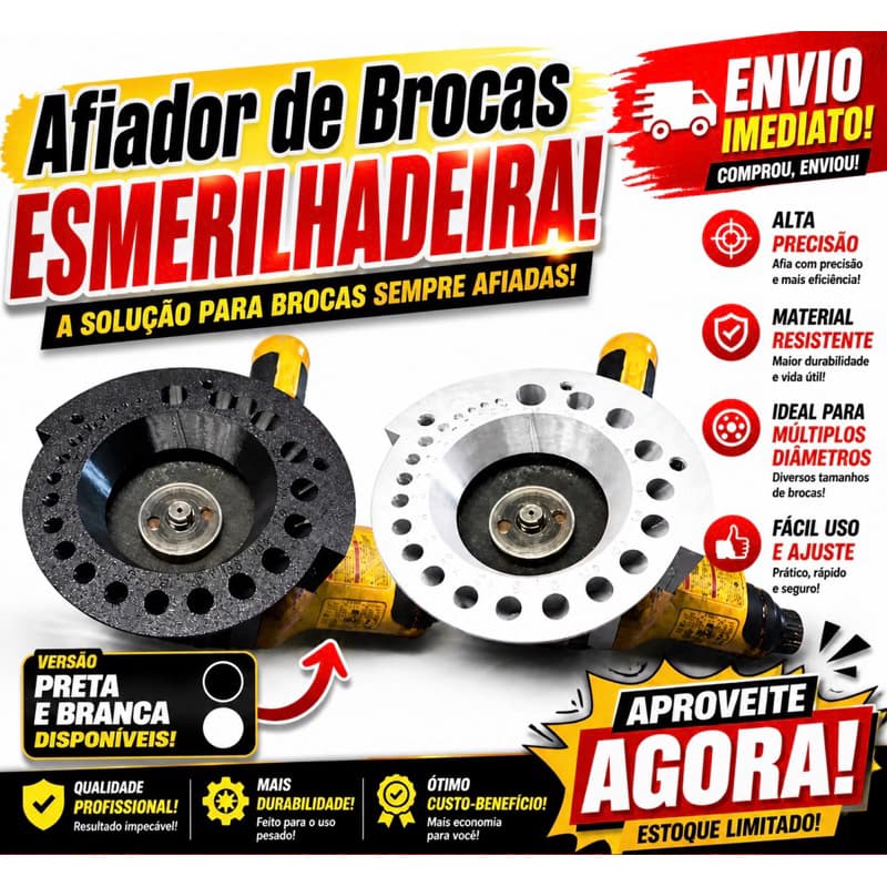 🔥 Afiador de Brocas 3D para Esmerilhadeira – Precisão Profissional!