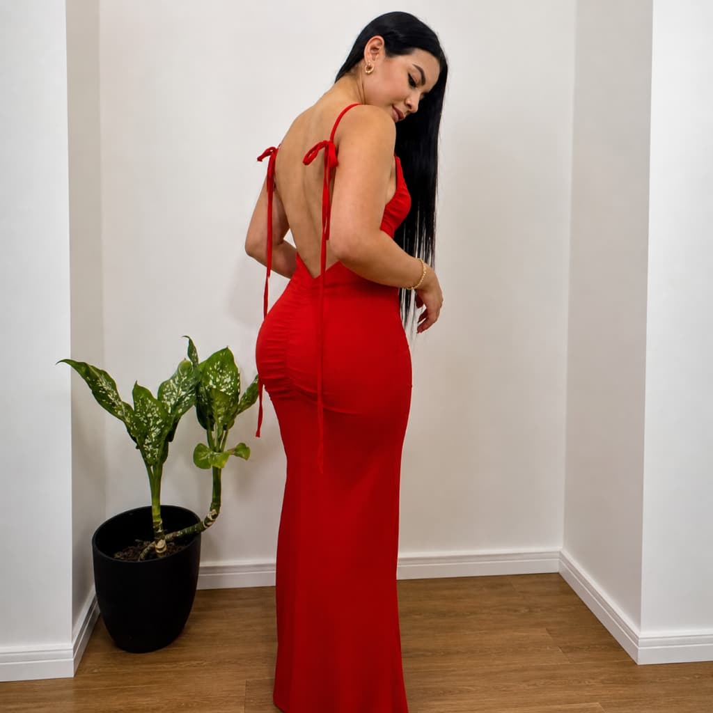 Vestido Longo Feminino Chique Suplex Premium com Regulagem nos Ombros (GleicianeGL3)