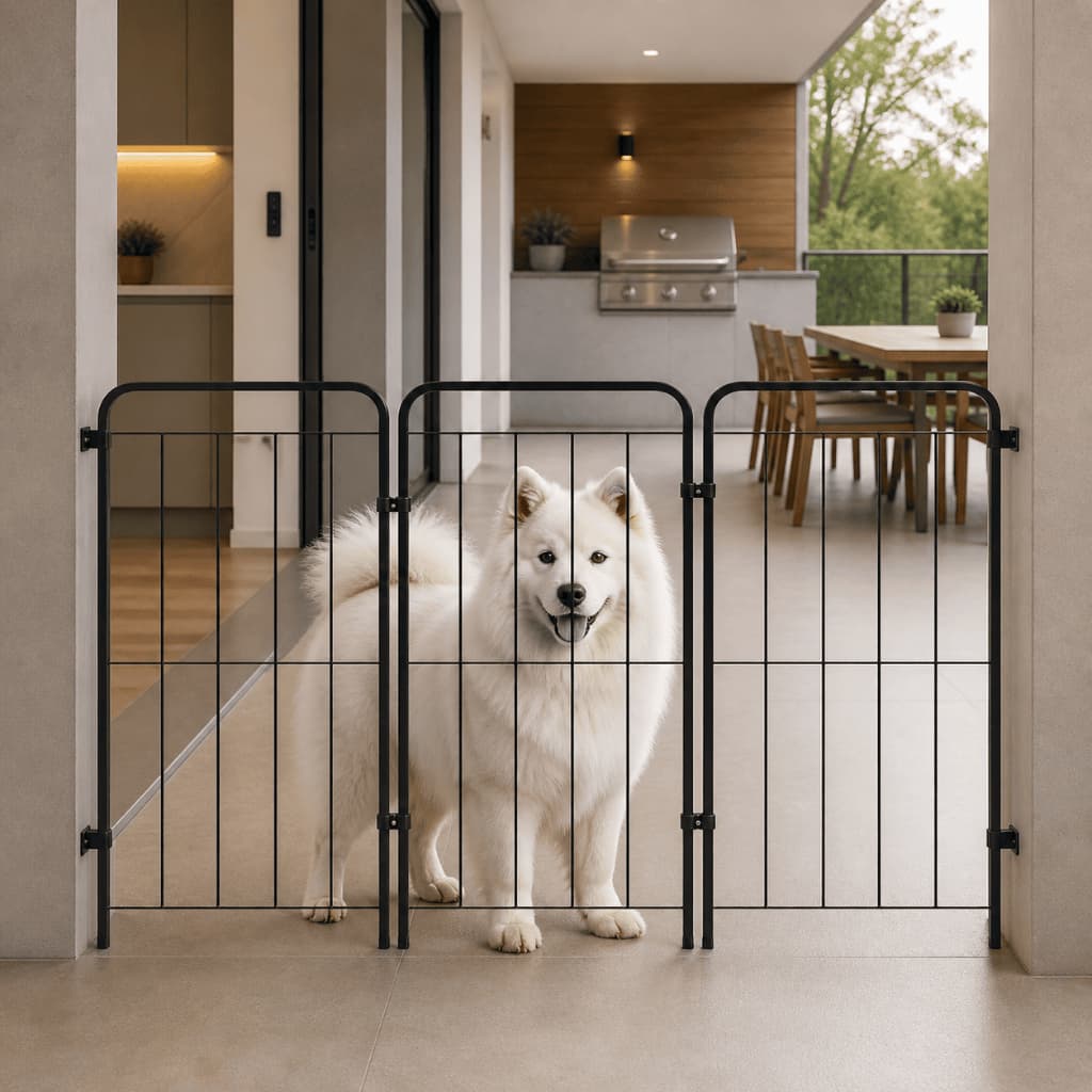 Cercado Pet 70cm Aço Aramado Dobrável Modular Para Cachorro Proteção Pet Grade Divisória Ambiente