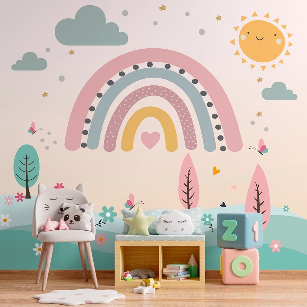 Papel De Parede Adesivo Infantil Arco Íris