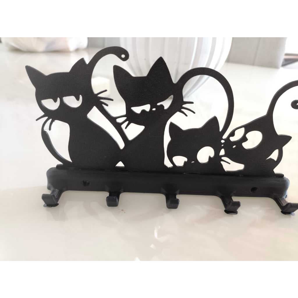 Porta-Chaves Gatos Decorativo Suporte para até 5 Chaves