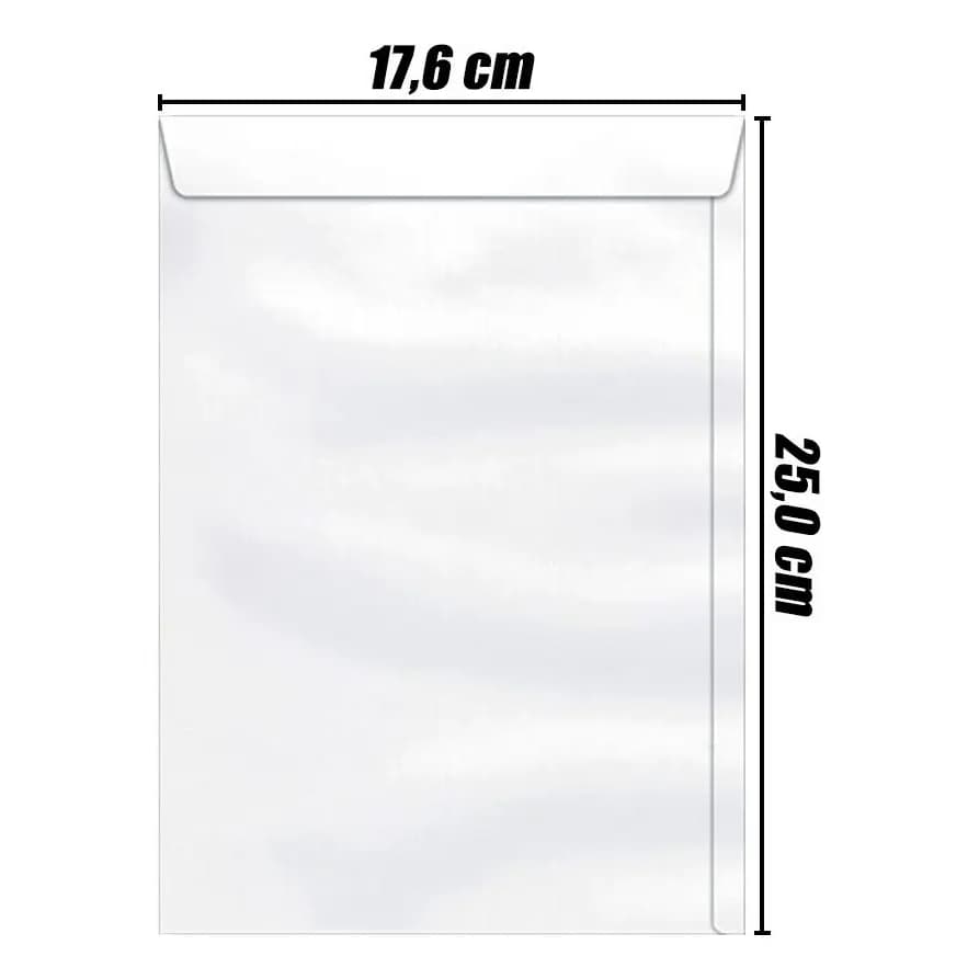 Envelope Saco 176x250 Branco com 250 Unidades
