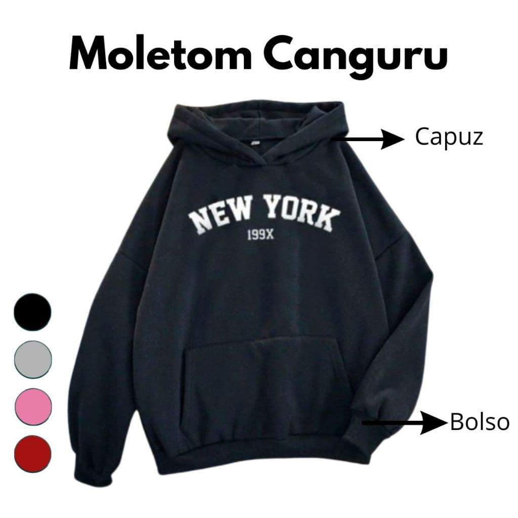 Moletom Canguru Unissex Casual Blusa de Frio Look Aeroporto Dia a Dia Viagens Moletom Quentinho