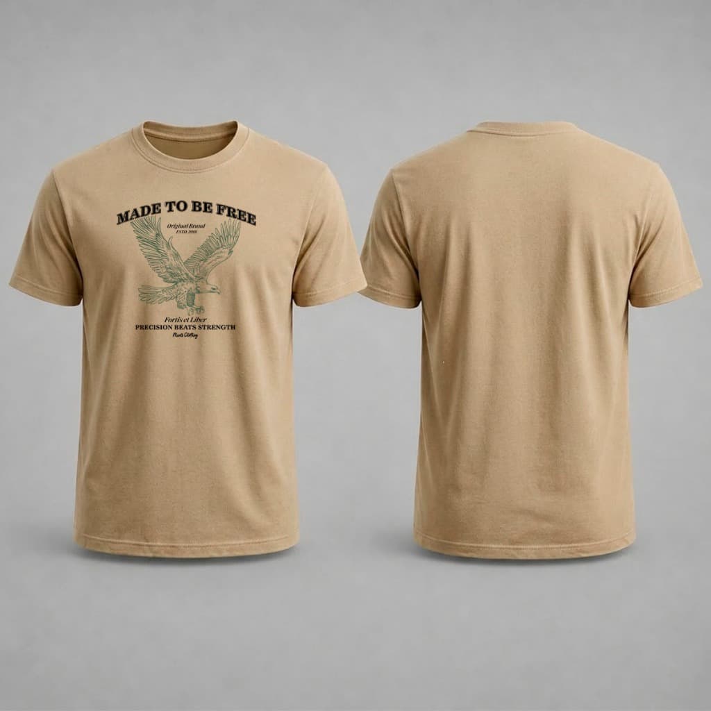 Camiseta Masculina Mants Made To Be Free Águia Malha Penteada 30.1 Premium Liberdade Vintage