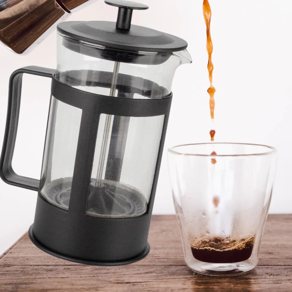 Cafeteira Francesa 600ml Preta Prensa Manual Café Intenso Aromático Jarra Vidro Filtro Cozinha Barista