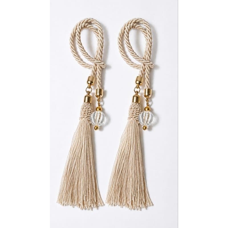 2 Cordões Decorativos Modelo Franja Tassel com Pingente Cristal- Para Saboneteira e Aromatizador de Ambiente
