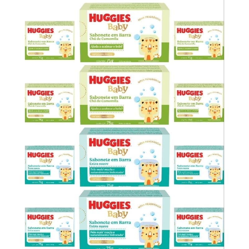 Sabonete Huggies Barra kit c/ 12 Unidades